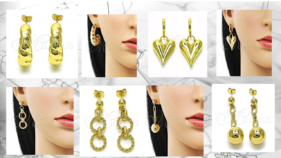 long earring sets 14 gold plated