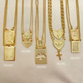 20 Escapularios Two Sided Necklaces Assorted in Oro Laminado for  in Gold Layered SKU