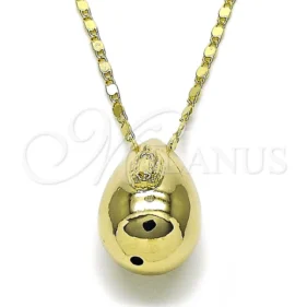 Oro Laminado Fancy Necklace, Gold Filled Style Teardrop and Guadalupe Design, Polished, Golden Finish, 04.253.0023.18 SKU: 158067 #7