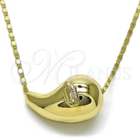 Oro Laminado Fancy Necklace, Gold Filled Style Teardrop and Guadalupe Design, Polished, Golden Finish, 04.253.0024.18 SKU: 158068 #10