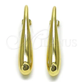 Oro Laminado Stud Earring, Gold Filled Style Teardrop and Hollow Design, Polished, Golden Finish, 02.428.0046 SKU: 159085 #8