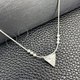 Sterling Silver Fancy Necklace, Snake and Ball Design, with White Cubic Zirconia, Polished, Silver Finish, 04.402.0008.18 SKU: 14978 #4